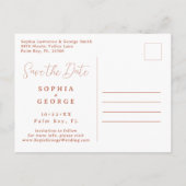 Terracotta fallflorale Save the Date Posta Postkarte (Rückseite)