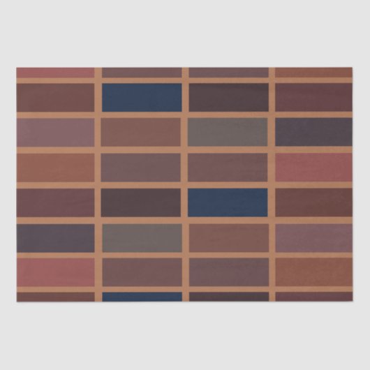 Terracotta farbenfrohe Streifen Seidenpapier (Vorderseite)