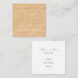 Terracotta Fine Linen Weave Name Office Quadratische Visitenkarte