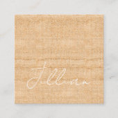 Terracotta Fine Linen Weave Name Office Quadratische Visitenkarte (Vorderseite)
