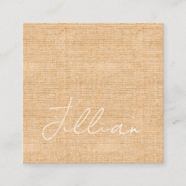 Terracotta Fine Linen Weave Name Office Quadratische Visitenkarte