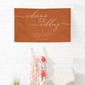 Terracotta Flag Welcome to the wedding Banner (Insitu)