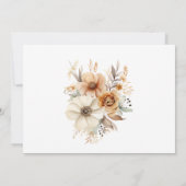 Terracotta Flora Hochzeitsring Probe Abendessen Einladung (Rückseite)