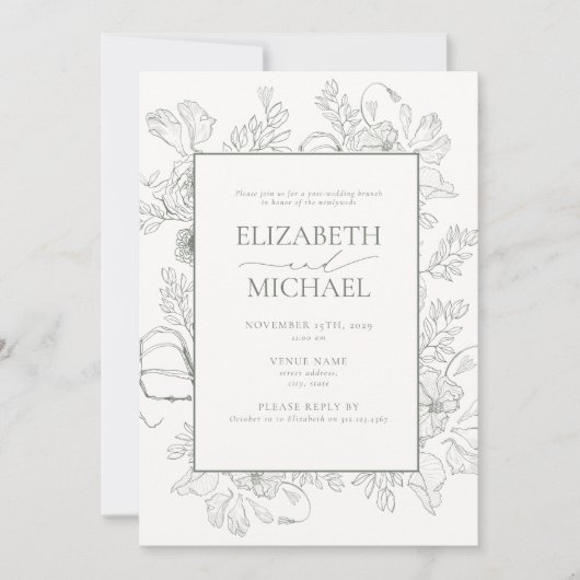 Terracotta, Flora und Fauna Einladung (Vorderseite)