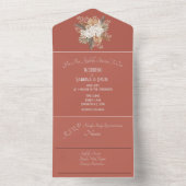 Terracotta Floral All In One Einladung (Innen)