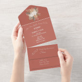 Terracotta Floral All In One Einladung (Abreißtisch)