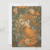 Terracotta Floral Art Nouveau Wedding Einladung (Rückseite)