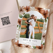 Terracotta Floral Arted Foto Save the Date Einladung