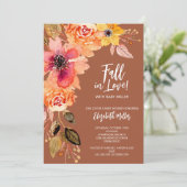 Terracotta Floral Baby Dusche Einladung (Stehend Vorderseite)