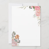 Terracotta Floral Boho Brautparty Einladung (Rückseite)