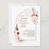 Terracotta Floral Boho Brautparty Einladung (Vorderseite)