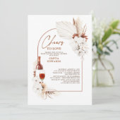 Terracotta Floral Boho Brautparty Einladung (Stehend Vorderseite)