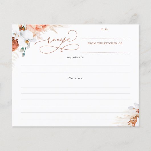 Terracotta Floral Boho Brautparty Rezept (Vorderseite)