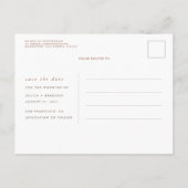 Terracotta Floral Boho Exotic Save the Date Ankündigungspostkarte (Rückseite)