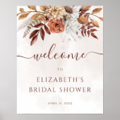 Terracotta Floral Boho Fall Brautparty Willkommen Poster (Vorne)