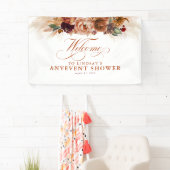 Terracotta Floral Boho Fall Party Dusche Willkomme Banner (Insitu)