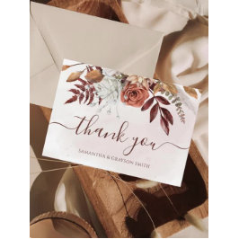 Terracotta Floral Boho Hochzeit im Herbst Geschenk Begleitkarte