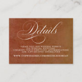 Terracotta Floral Boho Hochzeiten Details Begleitkarte (Vorderseite)