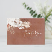 Terracotta Floral Boho Kinderdusche Vielen Dank Dankeskarte (Stehend Vorderseite)