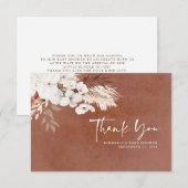 Terracotta Floral Boho Kinderdusche Vielen Dank Dankeskarte (Vorne/Hinten)