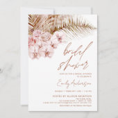 Terracotta Floral Boho Pampas Grass Brautparty Einladung (Vorderseite)