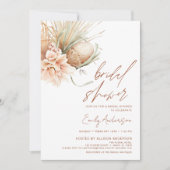 Terracotta Floral Boho Pampas Grass Brautparty Einladung (Vorderseite)