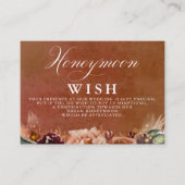 Terracotta Floral Boho Wedding Honeymoon Wish Begleitkarte (Vorderseite)
