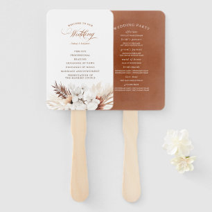 Terracotta Floral Boho Wedding Program Fächer