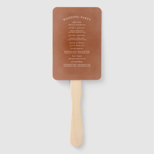 Terracotta Floral Boho Wedding Program Fächer (Rückseite)