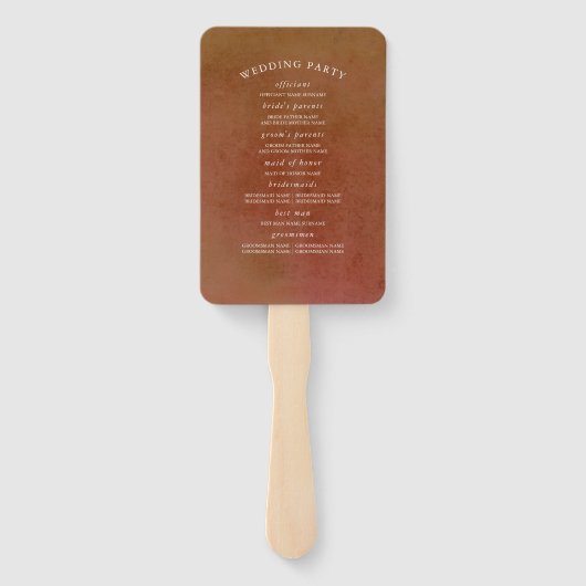 Terracotta Floral Boho Wedding Program Fächer (Rückseite)