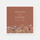 Terracotta Floral Boho Wedding Serviette (Vorderseite)