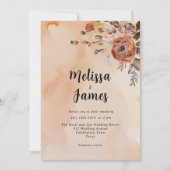 Terracotta Floral Botanischer Wasserfall Einladung (Vorderseite)