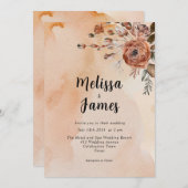 Terracotta Floral Botanischer Wasserfall Einladung (Vorne/Hinten)