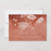Terracotta Floral Brautparty Danke Karte (Vorderseite)