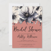 Terracotta Floral Brautparty Partys Einladung (Vorderseite)