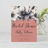 Terracotta Floral Brautparty Partys Einladung (Stehend Vorderseite)