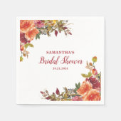 Terracotta Floral Brautparty Serviette (Vorderseite)