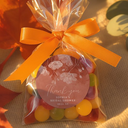 Terracotta Floral Brautparty Vielen Dank Sticker