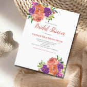 Terracotta Floral Bridal Dusche Postkarte