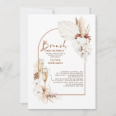 Terracotta Floral Brunch and Bubbly Brautparty Einladung (Vorderseite)