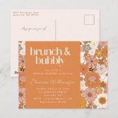 Terracotta Floral Brunch Bridal Shower Warm Earthy Postkarte (Vorne/Hinten)