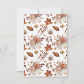 Terracotta Floral Burgundy Wedding RSVP Karte (Rückseite)