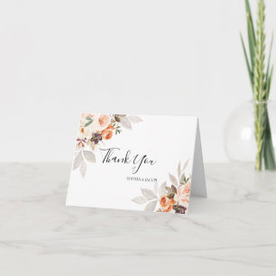 Terracotta Floral Burnt Orange Boho Hochzeit im He Dankeskarte