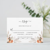 Terracotta Floral Burnt Orange Boho Hochzeit im He RSVP Karte (Stehend Vorderseite)