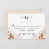 Terracotta Floral Burnt Orange Boho Hochzeit im He RSVP Karte (Vorne/Hinten)