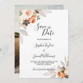 Terracotta Floral Burnt Orange Boho Hochzeit im He Save The Date