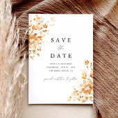 Terracotta Floral Elegant Photo Back Wedding Save The Date