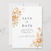 Terracotta Floral Elegant Photo Back Wedding Save The Date (Vorderseite)