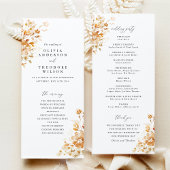 Terracotta Floral Elegant Wedding Ceremony Programm