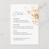 Terracotta Floral Elegant Wedding Details Ceremony Begleitkarte (Vorderseite)